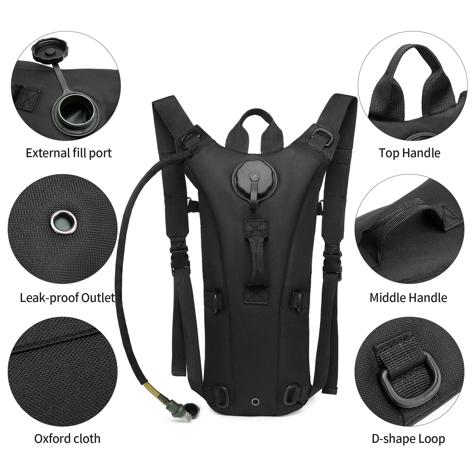 軍用戦術キャメルバックパック、3L防水ウォーターブラダー付き - Urban Backpack Tactical のレビューと価格